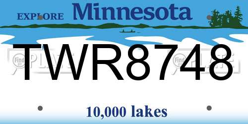 TWR8748 Minnesota License Plate