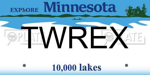 TWREX Minnesota License Plate