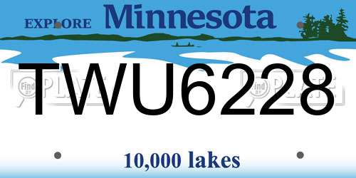 TWU6228 Minnesota License Plate