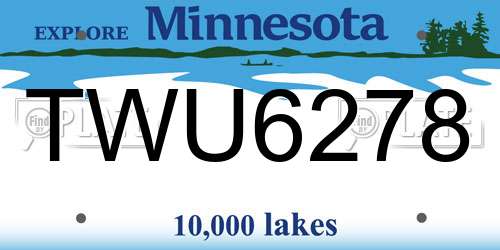 TWU6278 Minnesota License Plate