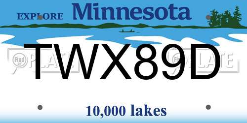 TWX89D Minnesota License Plate