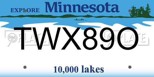 TWX89O Minnesota License Plate