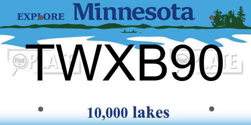 TWXB90 Minnesota License Plate
