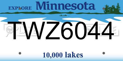 TWZ6044 Minnesota License Plate