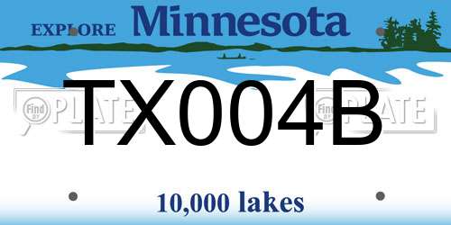TX004B Minnesota License Plate
