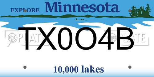 TX0O4B Minnesota License Plate
