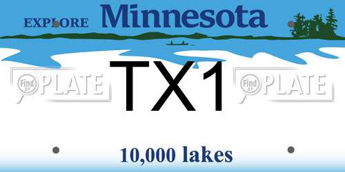 TX1 Minnesota License Plate