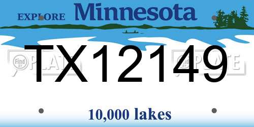 TX12149 Minnesota License Plate