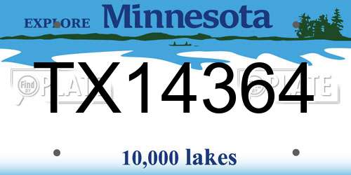 TX14364 Minnesota License Plate