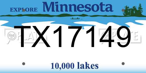 TX17149 Minnesota License Plate