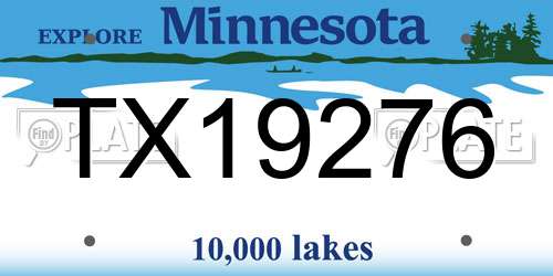 TX19276 Minnesota License Plate