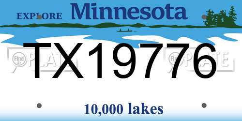 TX19776 Minnesota License Plate