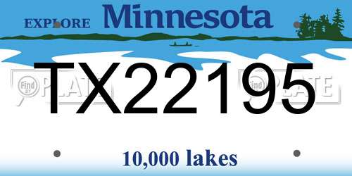 TX22195 Minnesota License Plate