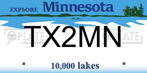TX2MN Minnesota License Plate