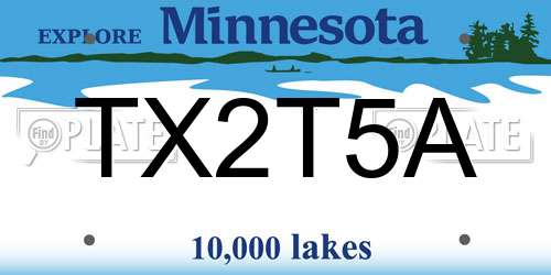 TX2T5A Minnesota License Plate