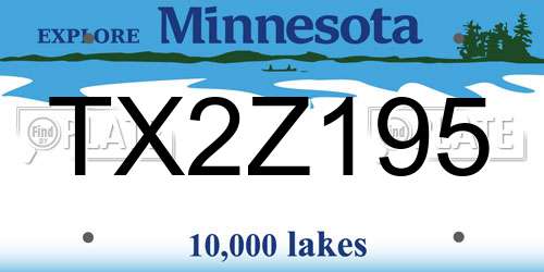 TX2Z195 Minnesota License Plate