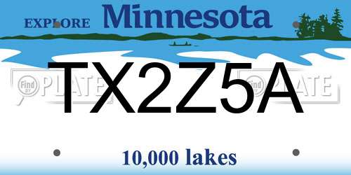TX2Z5A Minnesota License Plate