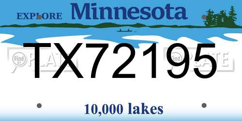 TX72195 Minnesota License Plate