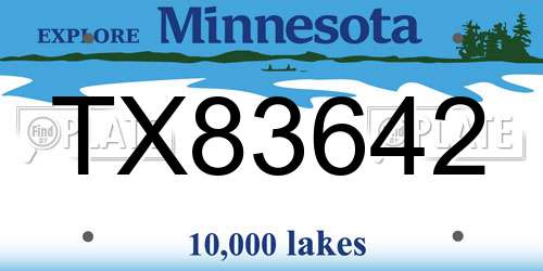 TX83642 Minnesota License Plate