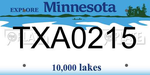 TXA0215 Minnesota License Plate