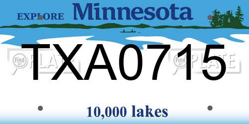 TXA0715 Minnesota License Plate