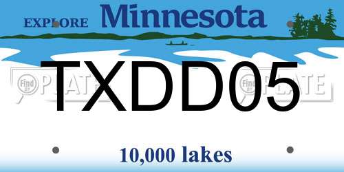TXDD05 Minnesota License Plate