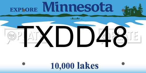TXDD48 Minnesota License Plate