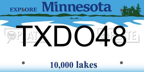 TXDO48 Minnesota License Plate
