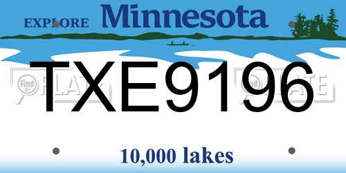TXE9196 Minnesota License Plate
