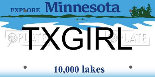 TXGIRL Minnesota License Plate