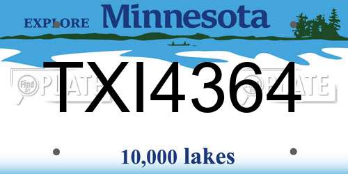 TXI4364 Minnesota License Plate