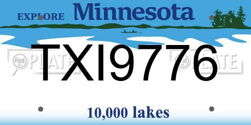 TXI9776 Minnesota License Plate