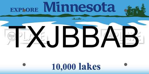 TXJBBAB Minnesota License Plate