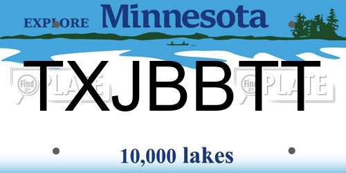 TXJBBTT Minnesota License Plate