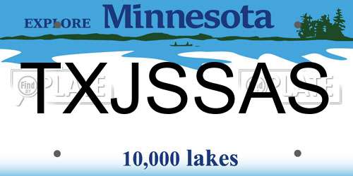 TXJSSAS Minnesota License Plate