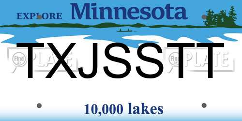 TXJSSTT Minnesota License Plate