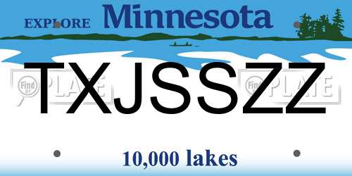 TXJSSZZ Minnesota License Plate