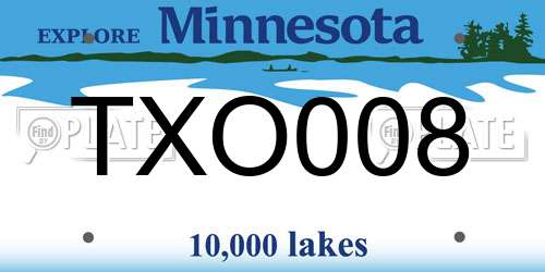 TXO008 Minnesota License Plate