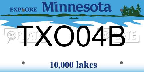 TXO04B Minnesota License Plate