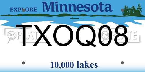 TXOQ08 Minnesota License Plate