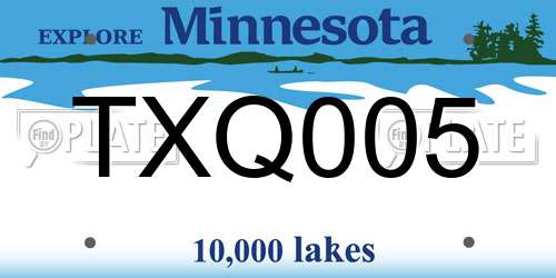 TXQ005 Minnesota License Plate