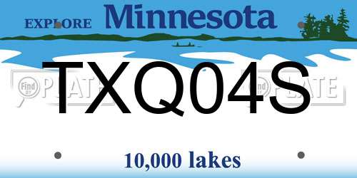 TXQ04S Minnesota License Plate