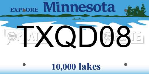 TXQD08 Minnesota License Plate