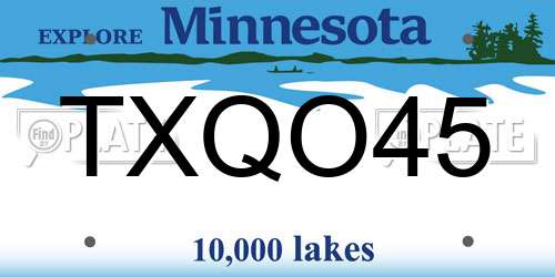 TXQO45 Minnesota License Plate