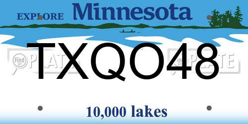 TXQO48 Minnesota License Plate