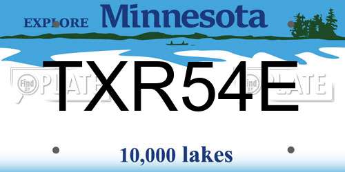 TXR54E Minnesota License Plate