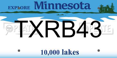TXRB43 Minnesota License Plate