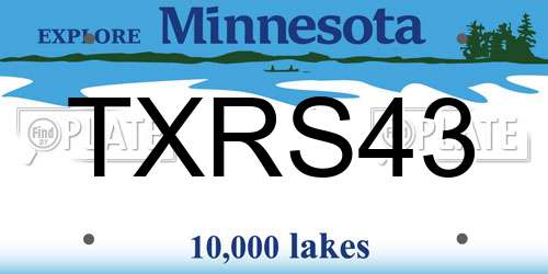 TXRS43 Minnesota License Plate