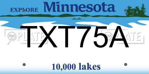 TXT75A Minnesota License Plate