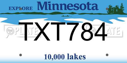 TXT784 Minnesota License Plate